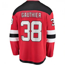 NJ.Devils #38 Frederik Gauthier Fanatics Branded Home Breakaway Player Jersey Red Stitched American Hockey Jerseys